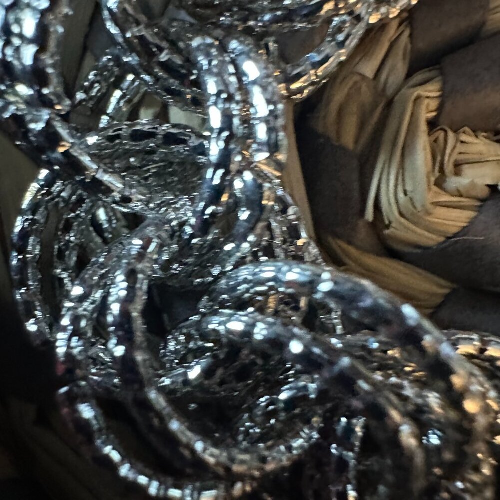 Mesh Silvertone Adjustable Statement Bracelet - image 8